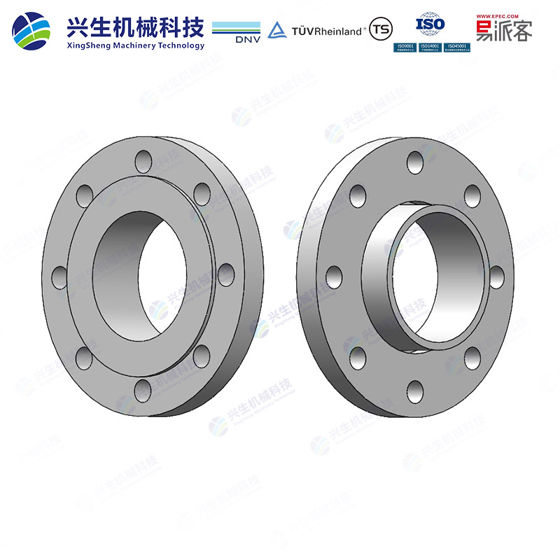 翻边短节板式松套法兰（Loose plate flange pressed collar with long neck）-Type 02&36 EN1092-1 ZGXS-装配体